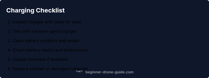 Checklist infographic for drone battery charging