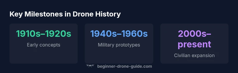 Infographic showing milestones in drone history