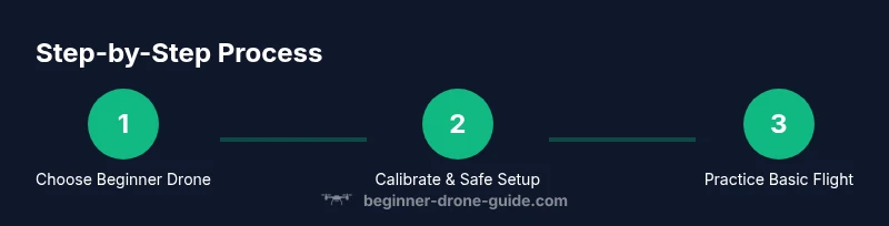 Three-step drone setup infographic