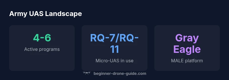 Infographic showing Army UAS landscape with micro-UAS and MALE platforms