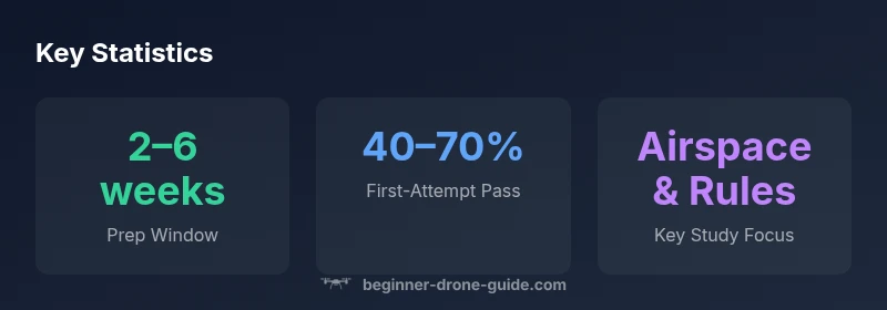 Stats infographic about drone license test prep