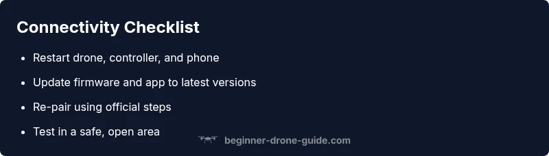 Checklist for reconnecting drone to mobile app