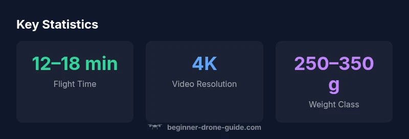 Infographic showing flight time, video resolution, and weight class for Stealth Bird 4K Drone