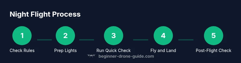 Tailwind process infographic showing five steps of safe night flight