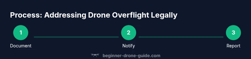 Infographic showing a three-step process to address drone overflight legally
