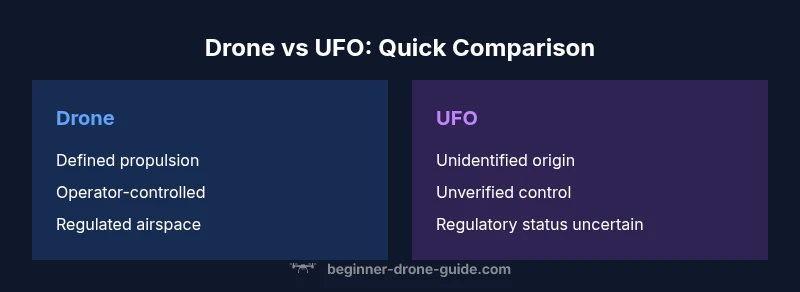 Infographic comparing drones and unidentified aerial phenomena