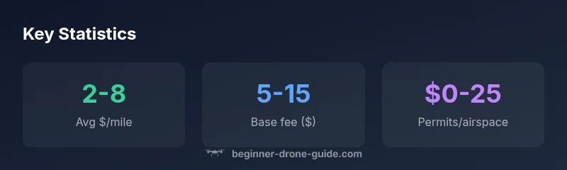Infographic showing drone delivery cost components and ranges