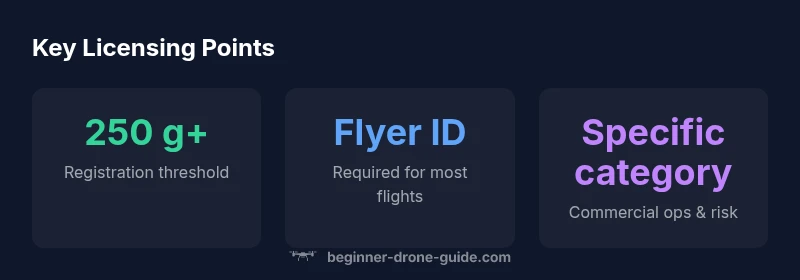 Infographic showing UK drone licensing categories Open vs Specific vs Certified