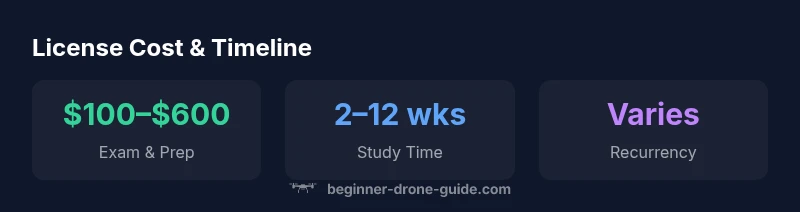 Infographic showing licensing costs and timelines for drone pilots