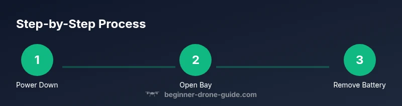Three-step process removing E88 drone battery