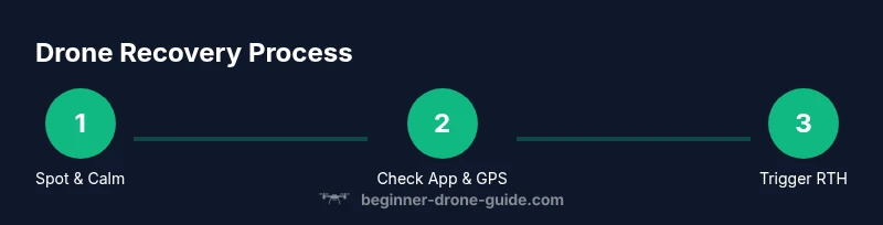 Infographic showing steps to recover a lost drone