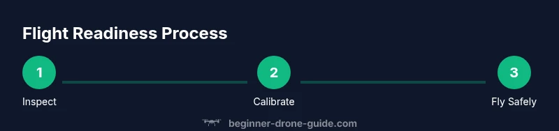 Process infographic showing flight readiness steps for beginners