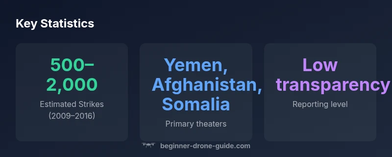 Infographic showing Obama-era drone strike estimates and theaters