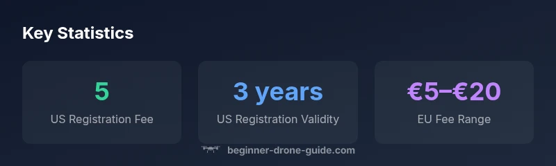 Infographic showing drone registration costs by region